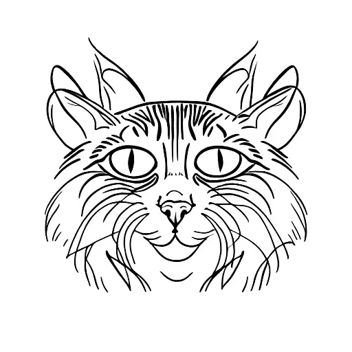 siamese cat sleeping with tabby cat tattoo design idea