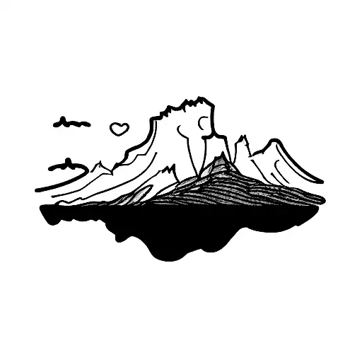 torres del paine tattoo design idea