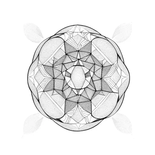 high noon moon, hexagons, time, ancient tattoo design idea