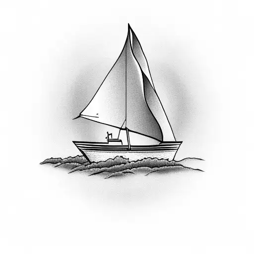 sailboat with message in a bottle with words grace and faith tattoo design idea