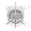 sailboat with message in a bottle with words grace and faith tattoo design idea