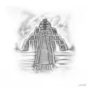 mayan city tattoo design idea