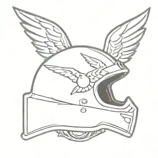 Motocross helmet with wings and freedom text tattoo design idea