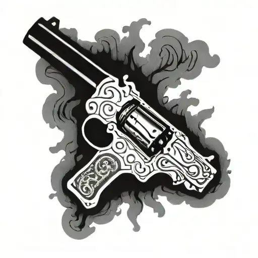 357 magnum revolver tattoo design idea