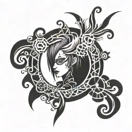 cyber goth tattoo design idea