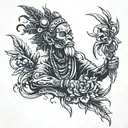  old witch doctor tattoo design idea