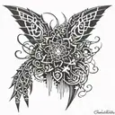 cyber goth tattoo design idea