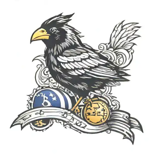 md flag, oriole bird, baltimore raven, natty boh tattoo design idea