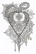 empath protection symbol hiking heart beat tattoo design idea