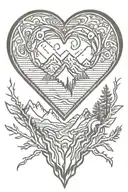 empath protection symbol hiking heart beat tattoo design idea