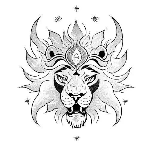 Henna Sun Flower Temporary Tattoos For Women Men Adult Realistic Lion Wolf  Skull Tattoo Sticker 3D Halloween Thigh Tatoos Leg - AliExpress