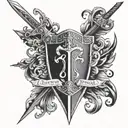 vking sword and sheild tattoo design idea