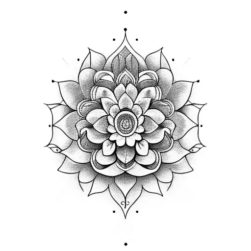  buddha lotus flower tattoo design idea