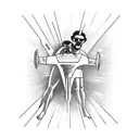 jesus and a cyclops in a dodge swinger spaceship tattoo design idea