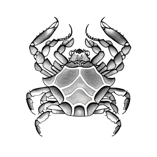 cancer crab ocean wave tattoo design idea