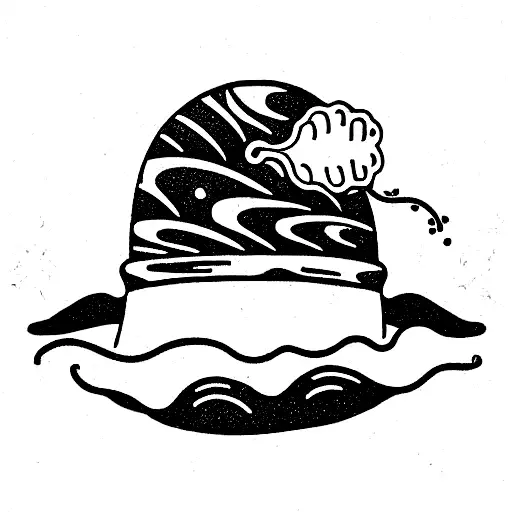 red chilly with surfing hat tattoo design idea