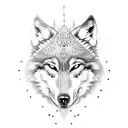 wolf with versace  tattoo design idea