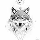 wolf with versace  tattoo design idea