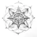 wind rose and coordinate tattoo design idea