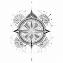 wind rose and coordinate tattoo design idea