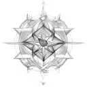 wind rose and coordinate tattoo design idea