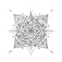 wind rose and coordinate tattoo design idea