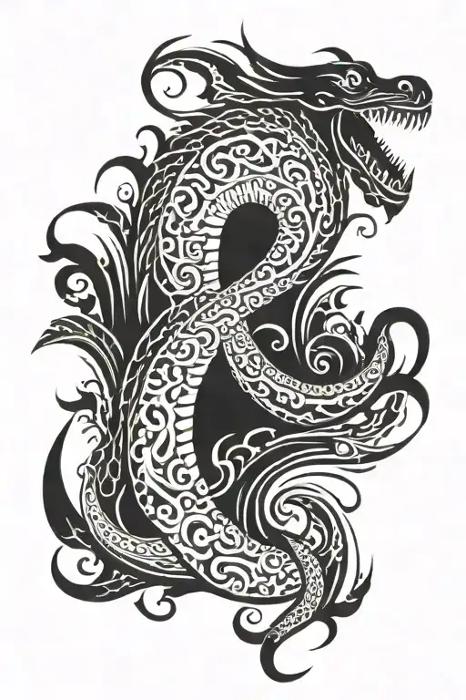 loch ness monster tattoo design idea
