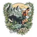 chamonix trail runner tattoo design idea
