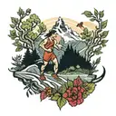 chamonix trail runner tattoo design idea