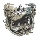 chamonix trail runner tattoo design idea