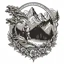 chamonix trail runner tattoo design idea