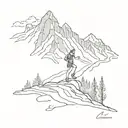 chamonix trail runner tattoo design idea