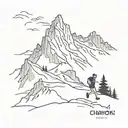 chamonix trail runner tattoo design idea
