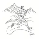 chamonix trail runner tattoo design idea