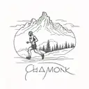 chamonix trail runner tattoo design idea
