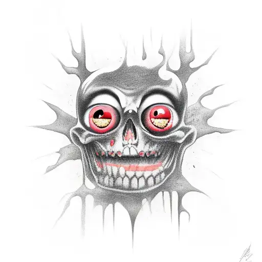 dark goth style with a psycho smile tattoo design idea