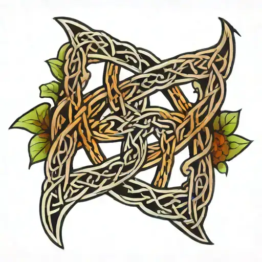 Celtic knotwork intertwined tattoo design idea