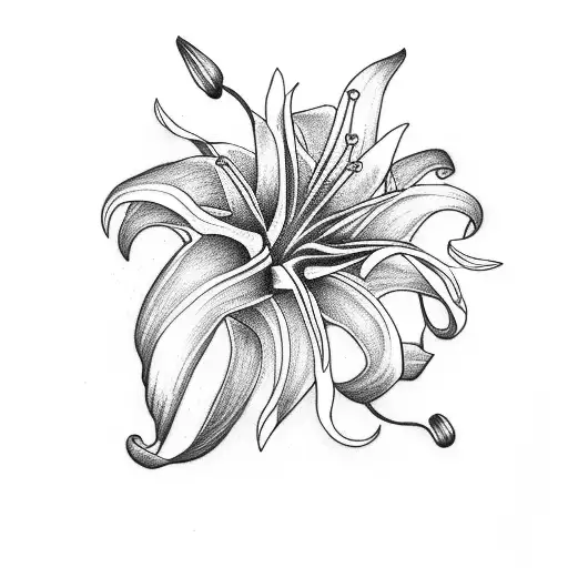 Hurricane lilies tattoo design idea