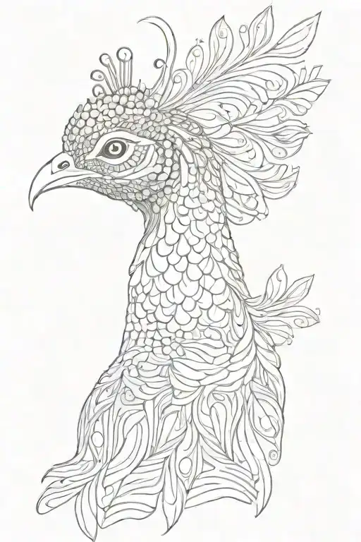 Peacock head tattoo design idea