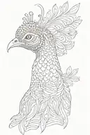 Peacock head tattoo design idea