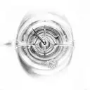 the ring from halo the game inside a broken clock tattoo design idea