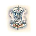 various notes on a stave producing a random image tattoo design idea