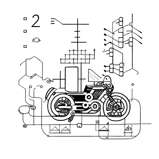 A programming code snippet forming a SuperBike outline tattoo design idea