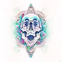 skull ocean tattoo design idea