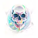 skull ocean tattoo design idea