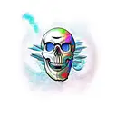 skull ocean tattoo design idea