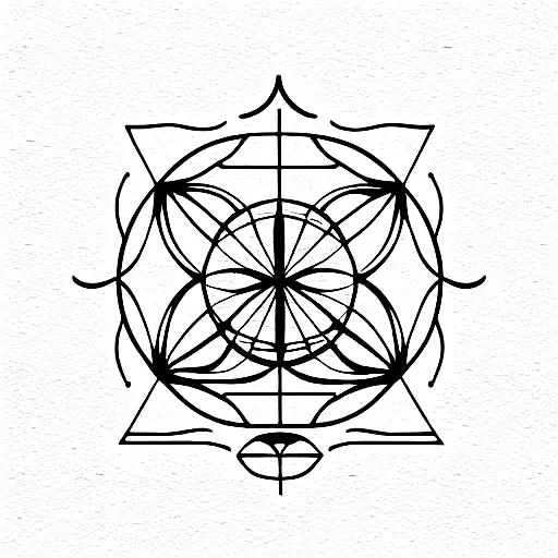ohm water sacred geometry tattoo design idea