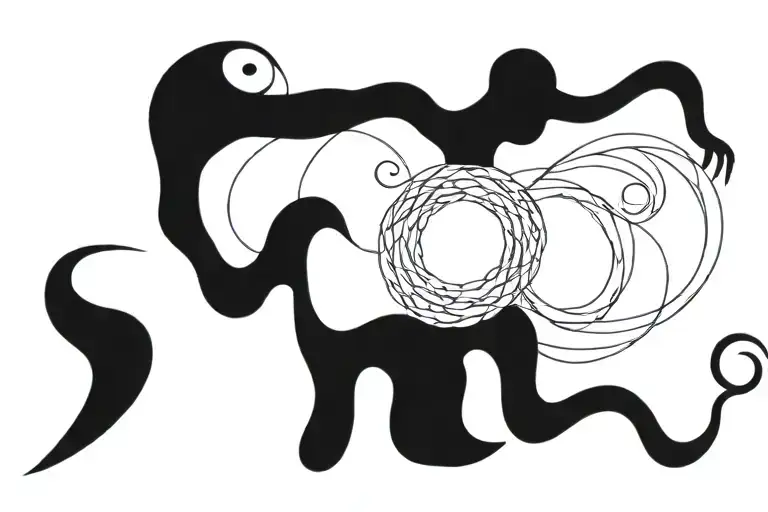 quantum entanglement yin and yang symbol with modern twist tattoo design idea