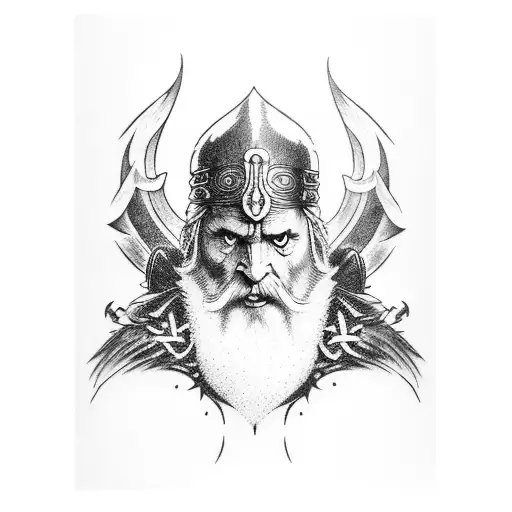 odin with hugin et munin tattoo design idea