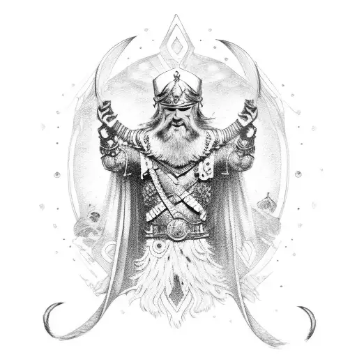 odin with hugin et munin tattoo design idea